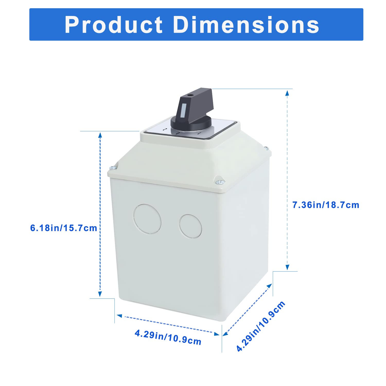 63A SZW26-63 Rotary Cam Changeover Switch with Enclosure, 3